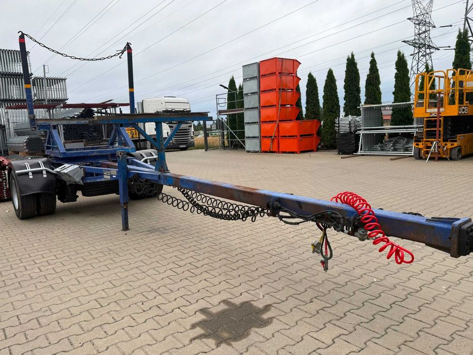 Zarejestrowana Przyczepa dłużycowa dłużyca GNIOTPOL 9T do transportu słupów energetycznych stali drutu drewna kratownic energetyka Nr.A/18