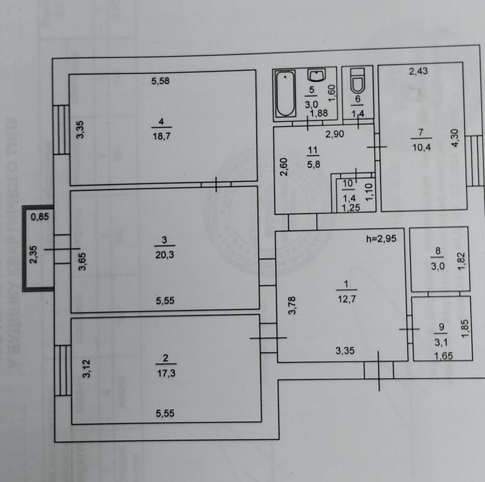 Продам 3х комнатную 100м² на Днепрострое