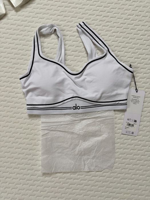 Оригінальний топ-бра Alo Yoga Airbrush Heart Throb • White/Black • S