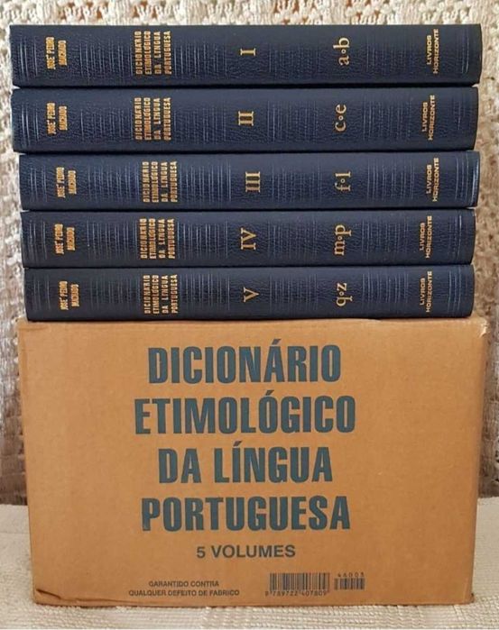 Dicionário etimológico da Língua Portuguesa - Prof. Dr. José Pedro Machado - 5 livros novos na caixa original