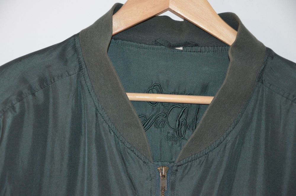 kurtka 100% jedwab silk zielona r. xl/xxl /45/50 bamberka