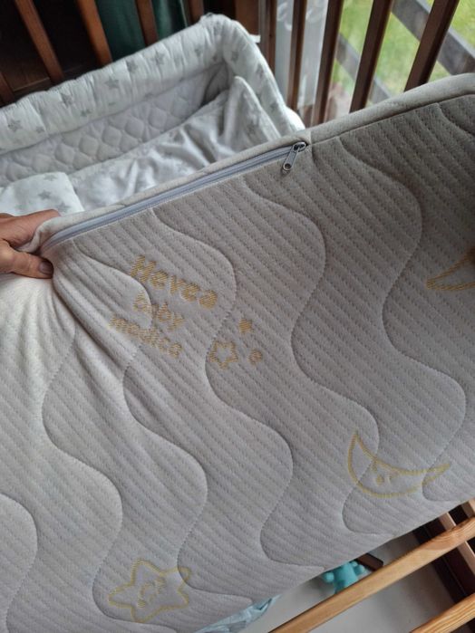 Łóżeczko dziecięce 120cm zestaw - materac hevea