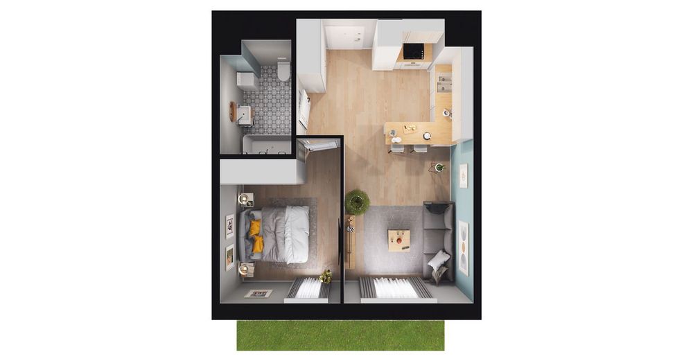 2-pokojowe mieszkanie 39 m² + ogródek - Widok 2