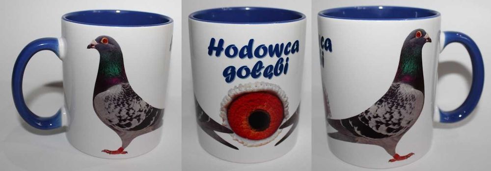 Kubek z gołębiami dla hodowcy