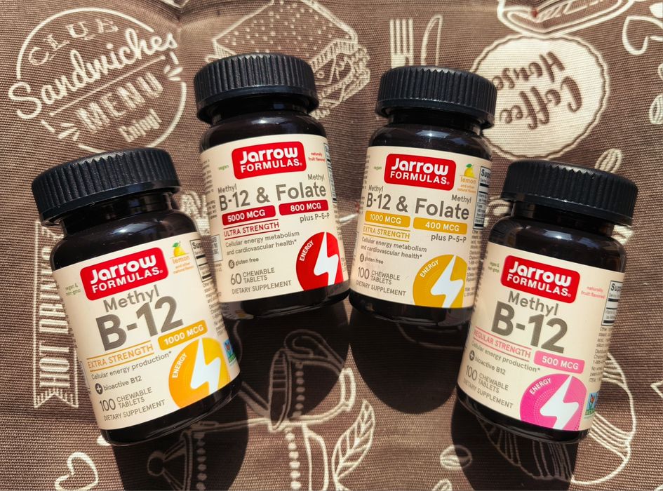 Jarrow вітамін метил В12 В9 метил фолат Methyl B 6 12 500 1000 folat