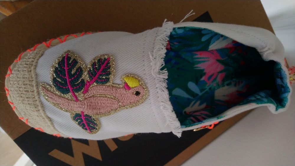 Nowe Białe Espadryle 36 Papugi