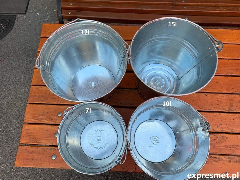 Wiadro ocynkowane 7L 10L 12L 15L  wiadro metalowe ocynkowane 15L balia