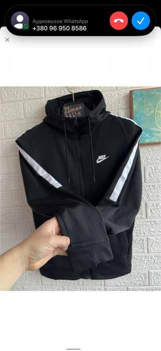 Зіп Худі Nike NSW jacket tribute олімпійка з капюшоном осіння чорні біркі з лампасами рМ