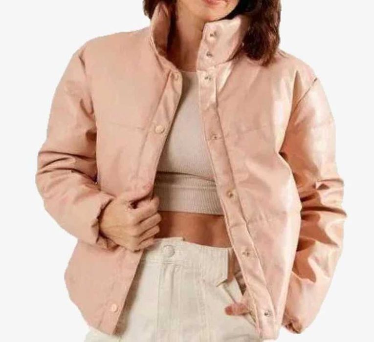 Jaqueta Puffer em Couro