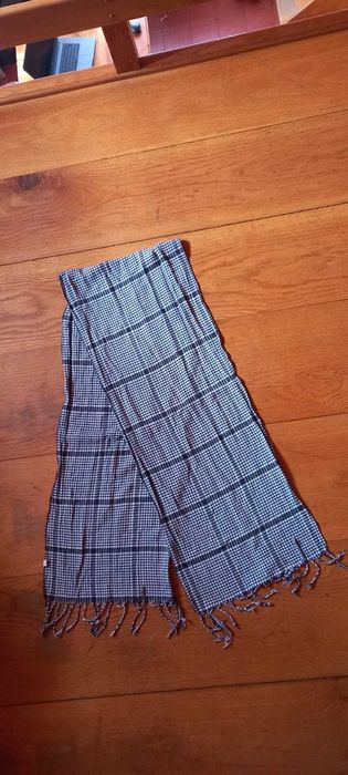 Cachecol xadrez preto e branco Homem