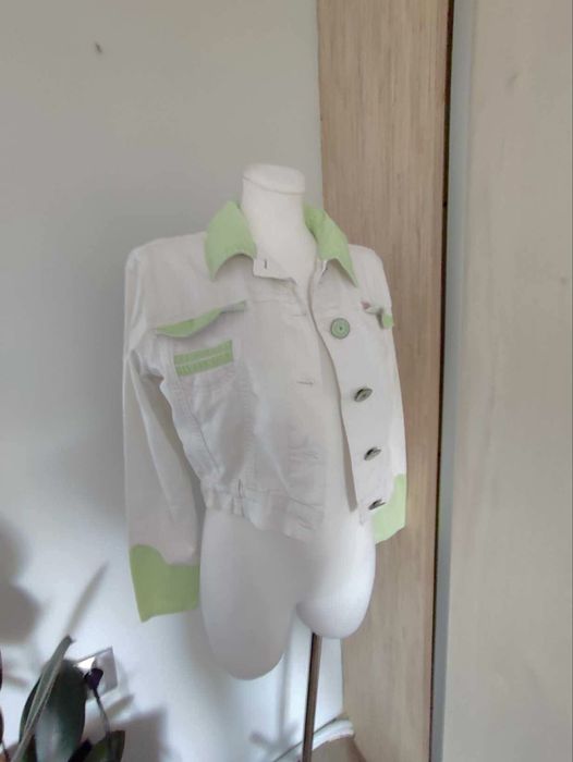 Kurtka jeansowa biała, rozmiar S/36