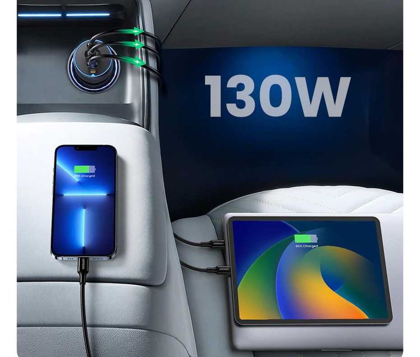 UGREEN 130W Автомобільний зарядний пристрій зарядка авто