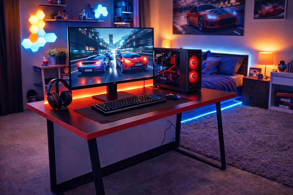 IKEA HUVUDSPELARE * wielkie biurko gamingowe * 140 x 80cm x 75 cm