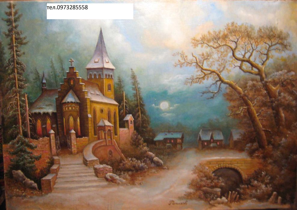 часовня  в  деревне  картина