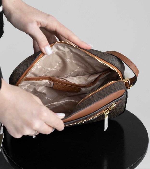 Сумка Michael Kors Jet Set logo brown Майкл Корз