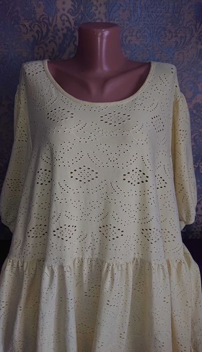 Красивое платье с перфорацией большой размер батал