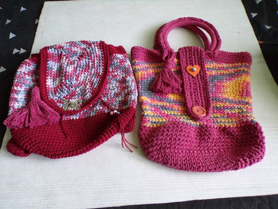 Torba i plecak i kapelusz ze sznurka bawełnianego