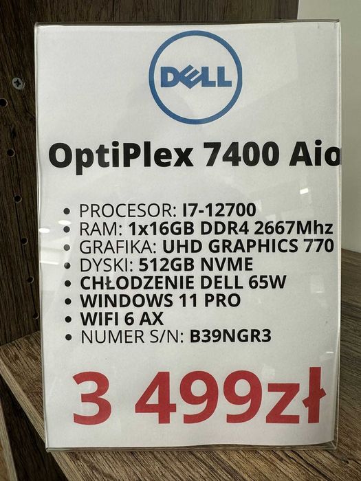 Komputer Dell OptiPlex 7400 Aio i7-12700/16GB/512GB/WINDOWS gwarancja