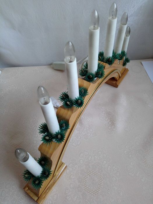 Świecznik adwentowy, drewniany Bulinex - 7 świec