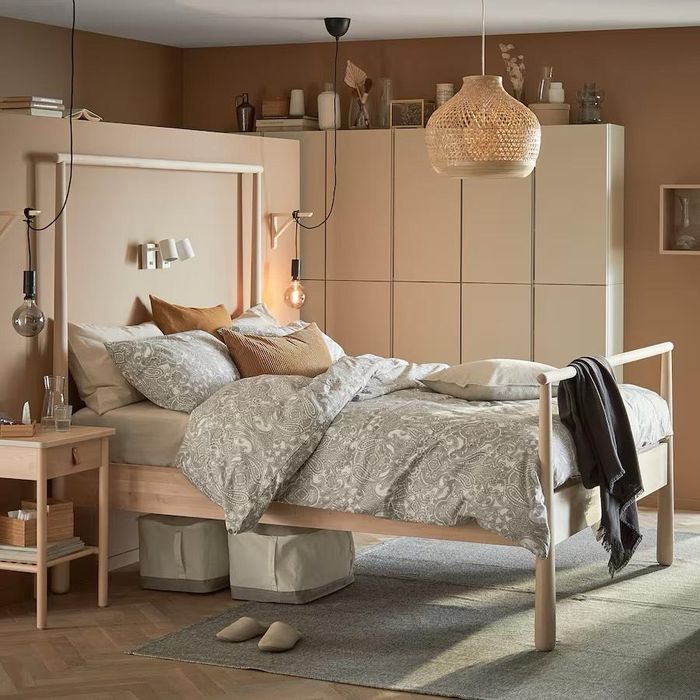 Piękne łóżko ikea GJÖRA 160x200 drewniane brzoza stelaże leirsund