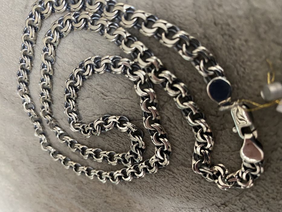 Серебрянные цепочки 925 проби плетение  Бисмарк 55,60,65см,ширина 6мм