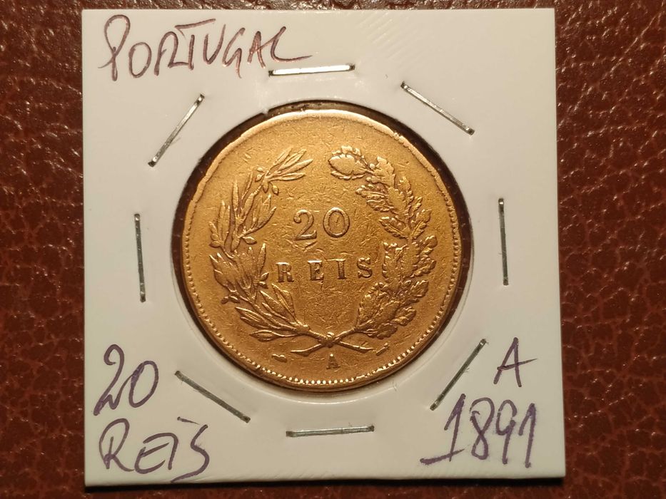 A642 moeda de 20 reis de 1891 A Monarquia D. Carlos I - Portugal