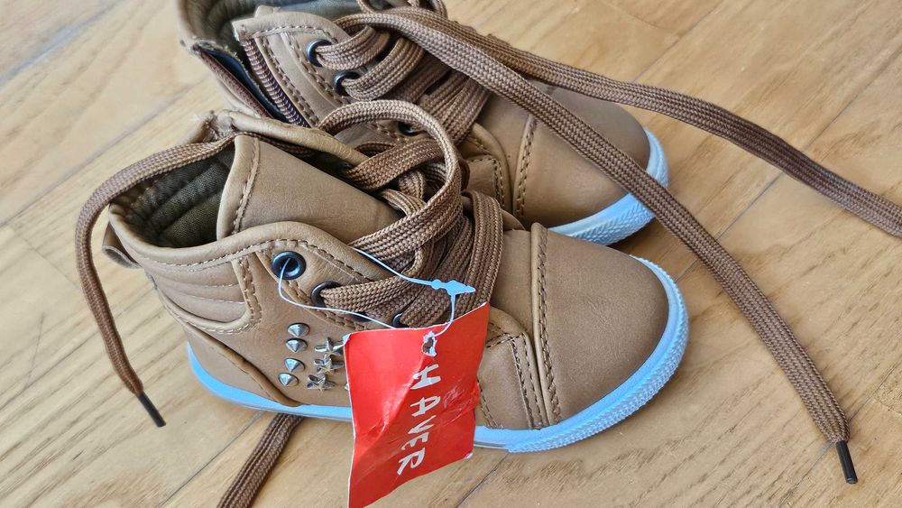 Nowe buty trzewiki dziecięce HAVER zamek ćwieki karmelowe r. 25