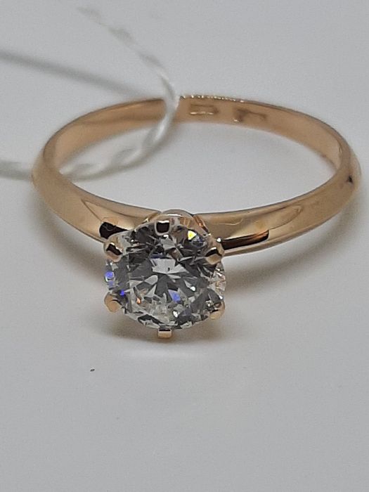 GIA 1.01 ct. H VS2. Золотое кольцо с бриллиантом.