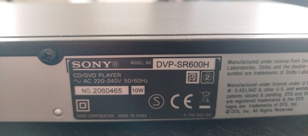 Odtwarzacz DVD Sony DVP-SR600h z wejściem hdmi