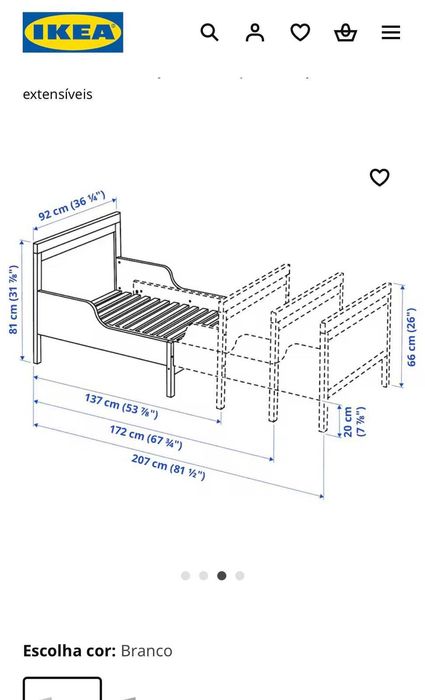 Cama infantil extensível/colchão de molas ensacadas - pouquíssimo uso