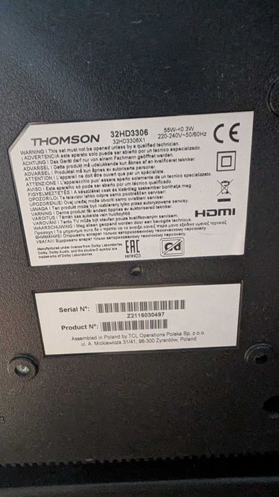 TV - Thomson 32 polegadas