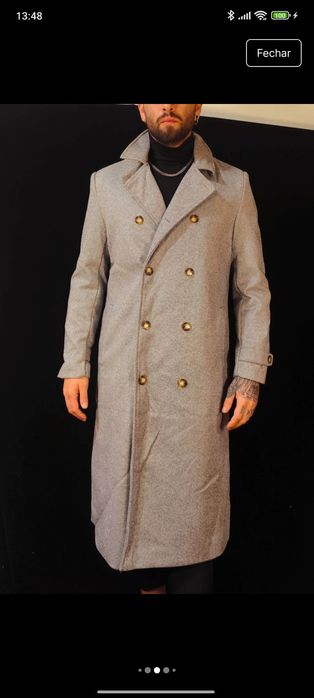 Sobretudo Cinzento N Novo