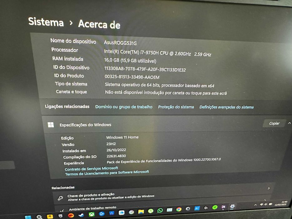 Portatil Gaming Asus ROG G531GV (RTX 2060)
