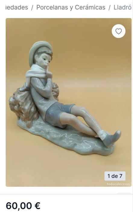 Статуэтка, фарфор, lladro, Пастушок на отдыхе