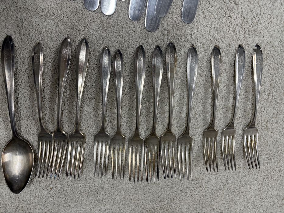 Faqueiro com banho de prata em inox