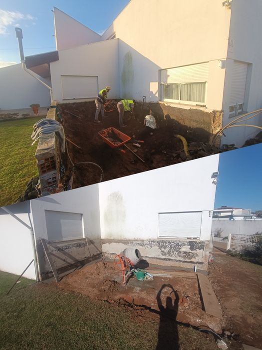 Limpeza de terrenos/ abate de árvores, terra/entulho