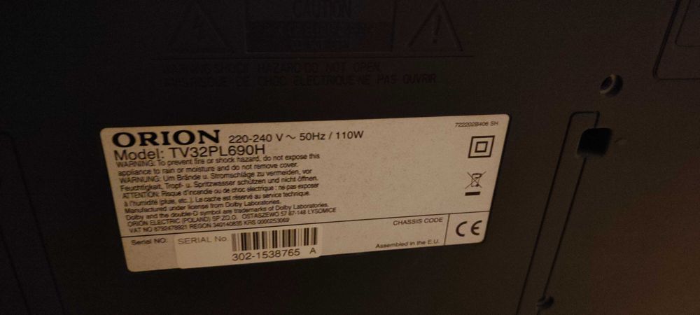 Telewizor 32" Orion Tv32pl690h + dekoder