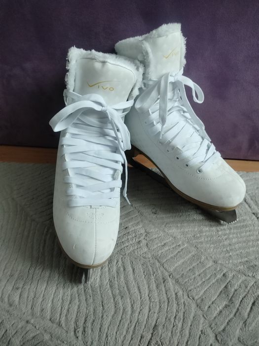 Łyżwy damskie białe figurowe 40 jak nowe!