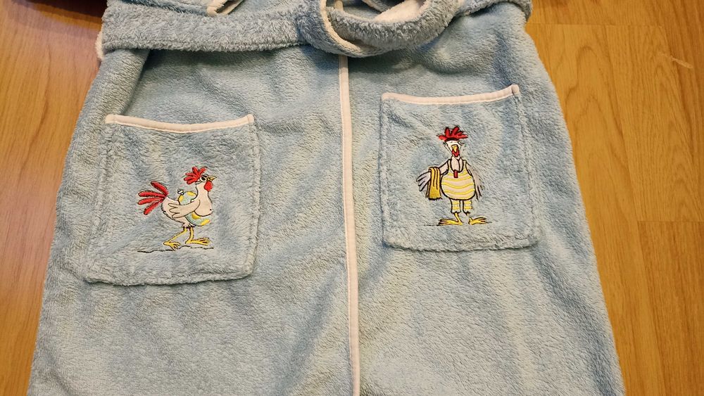 Szlafrok z kieszeniami Pocopiano 140 kaptur pasek