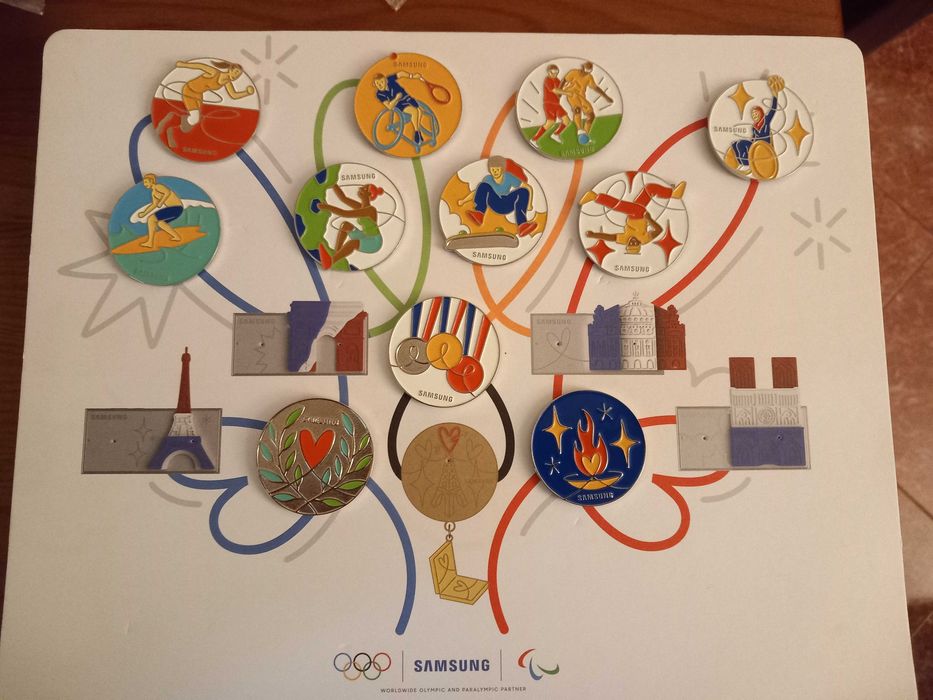 11 pins Jogos Olímpicos de Paris 2024