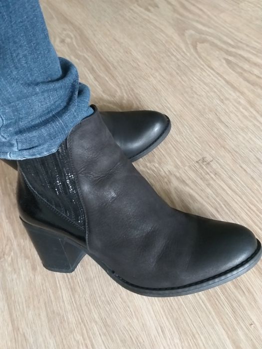 Botki jesienno-zimowe Badura 38, skóra