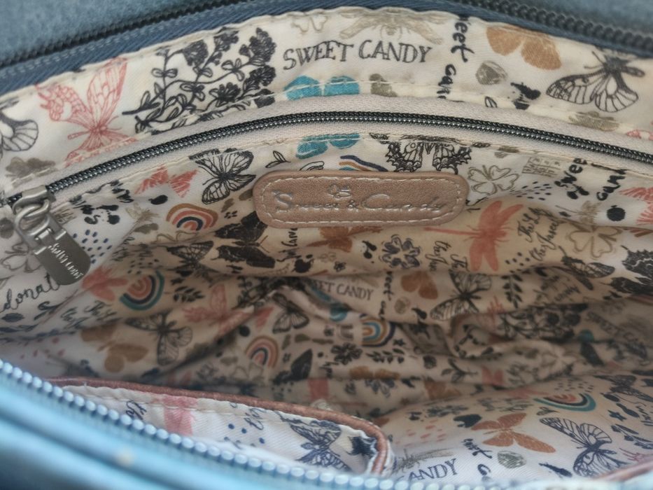 Torebka sweet candy niebieska wzór w koty