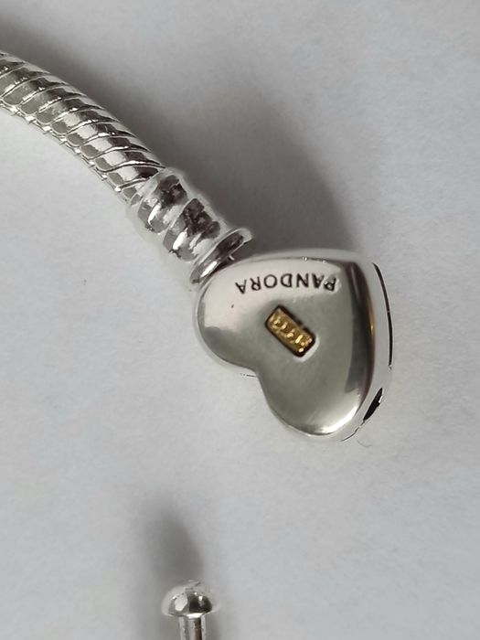 Pandora bransoletka modułowa serce złote logo 925srebro Nowa