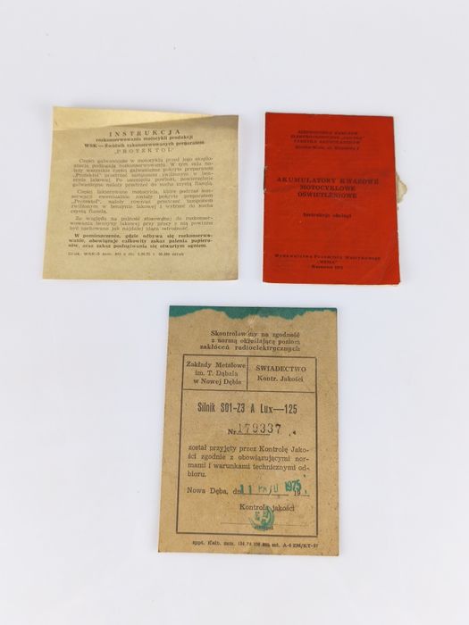 WSK M06B3 – komplet oryginalnych dokumentów i instrukcji