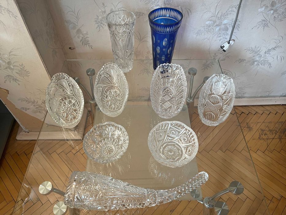Вазы, салатники, ладьи хрусталь СССР.