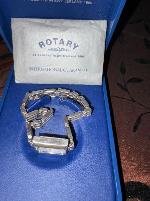 Rotary Elite – damski zegarek srebro 925, Swiss Made (nie działa)