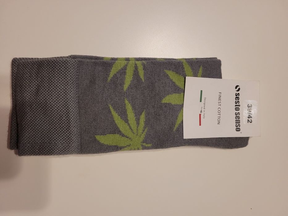 Skarpety męskie w liście konopi Sesto Senso bawełna roz. 39-42 designe