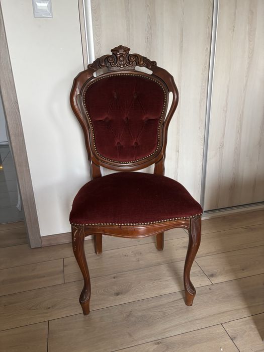 Krzesło ludwik stylizowane bordowe