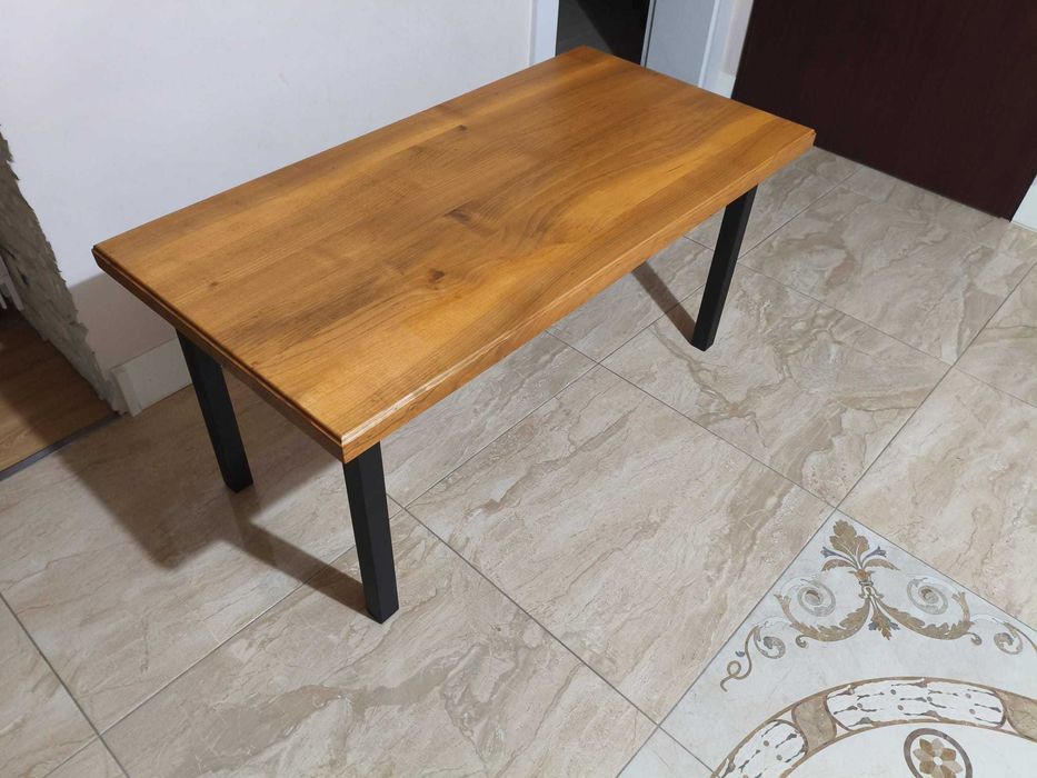 Solidny Stolik Kawowy LOFT | Gruby Blat 4cm | 115x57 | Industrialny