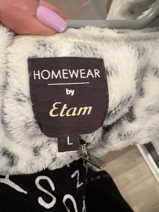 Etam L kombinezon futrzany piżama szlafrok rozm 38/42